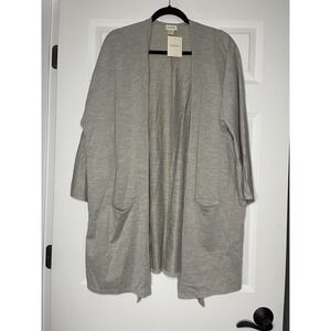 Donni Sandwash Ribbed Open Front Cardigan Sweater One Size Pockets NWT